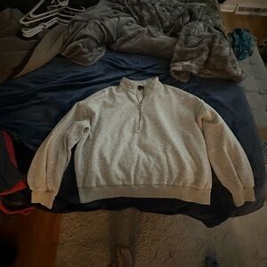 Banana Republic Men's Light Gray Zip-Up Sweater